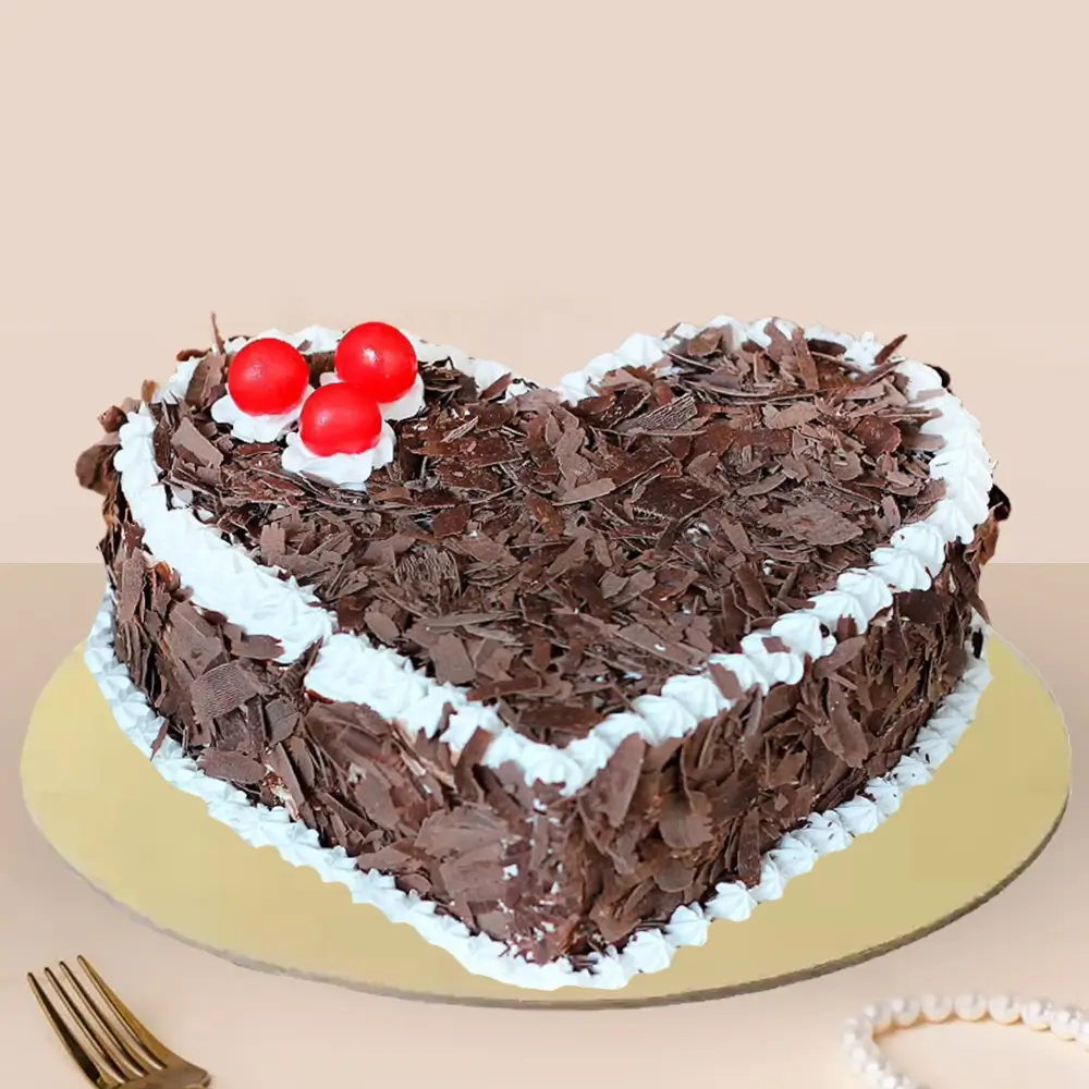 Heart-Shape Blackforest Cake